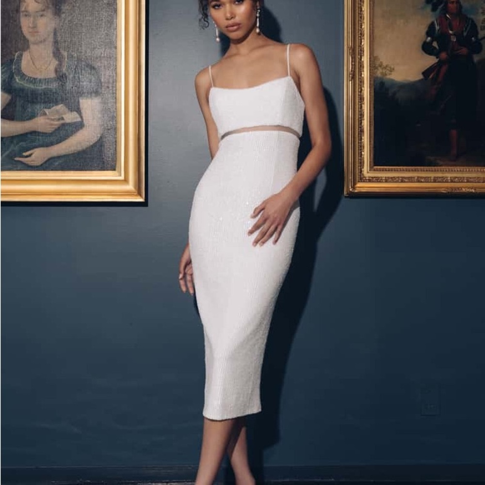 Jenny Yoo White Midi Dress - Picture 2 of 6